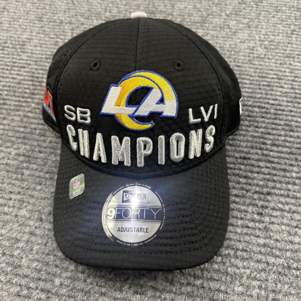 Los Angeles Rams Hat Cap Snap Back Black SB LVI Champions NFL Football New Era